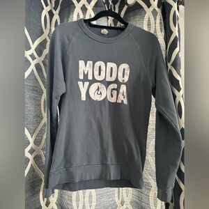 Alternative Slate Gray Modo Yoga Crew Sweatshirt with White Logo